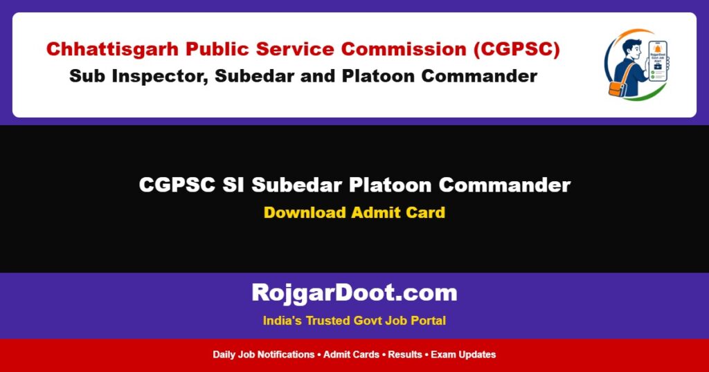 CGPSC SI Subedar Platoon Commander