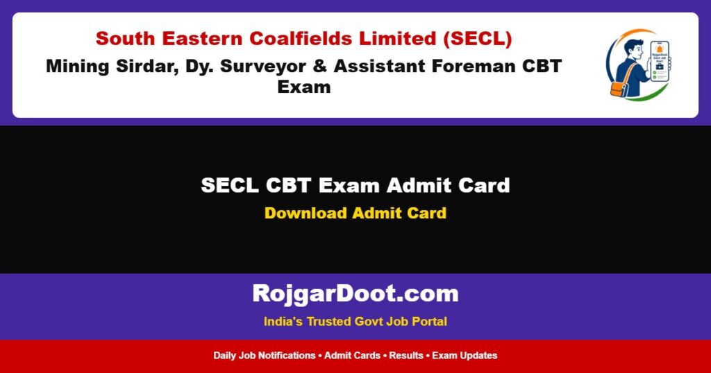 SECL CBT Exam Admit Card