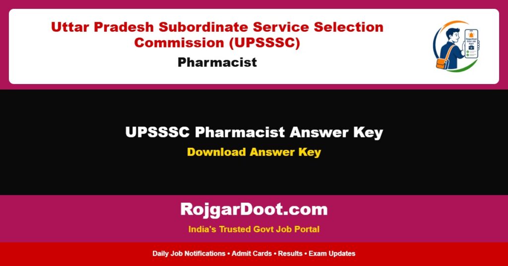 UPSSSC Pharmacist Answer Key